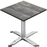 CPTG | Bistro Tisch | B:T:H 60 x 60 x 76 cm | Rustikal Kiefer / Aluminium | Klappbar/ Zusatzgewicht