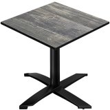 CPTG | Bistro Tisch | B:T:H 70 x 70 x 76 cm | Rustikal Kiefer / Aluminium Schwarz | Klappbar/ Zusatzgewicht