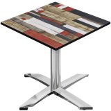 CPTG | Bistro Tisch | B:T:H 60 x 60 x 76 cm | Vintage Bunt / Aluminium | Klappbar/ Zusatzgewicht