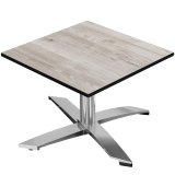 CPTG | Bistro Loungetafel | B: T: H 60 x 60 x 39 cm | Eiken-Wit / Aluminium | Extra gewicht