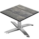 CPTG | Bistro Lounge Table | W: D: H 70 x 70 x 39 cm | Rustic Pine / Aluminum | Additional Weight