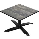 CPTG | Bistro Loungetisch | B:T:H 70 x 70 x 39 cm | Rustikal Kiefer / Aluminium Schwarz | Zusatzgewicht