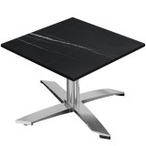 CPTG | Bistro Lounge-tafel | B: T: H 60 x 60 x 39 cm | Zwart Marmer / Aluminium | Extra gewicht