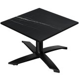 CPTG | Bistro Loungetisch | B:T:H 70 x 70 x 39 cm | Schwarz Marmor / Aluminium Schwarz | Zusatzgewicht