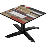 CPTG | Bistro Loungetisch | B:T:H 70 x 70 x 39 cm | Vintage Bunt / Aluminium Schwarz | Zusatzgewicht