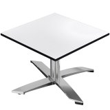 CPTG | Bistro Loungetisch | B:T:H 60 x 60 x 39 cm | Weiß / Aluminium | Zusatzgewicht