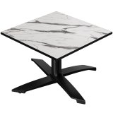 CPTG | Bistro Loungebord | B::T: H 60 x 60 x 39 cm | Hvid marmor / Aluminium sort | Ekstra vægt