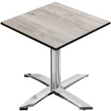 CPTG | Bistrobord | B::H 70 x 70 x 76 cm | Ek-White / Aluminium | Tilläggsvikt