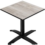 CPTG | Bistro Tisch | B:T:H 70 x 70 x 76 cm | Eiche-Weiß / Aluminium Schwarz | Zusatzgewicht