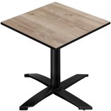 CPTG | Bistro Tisch | B:T:H 70 x 70 x 76 cm | Rustikal Eiche / Aluminium Schwarz | Zusatzgewicht