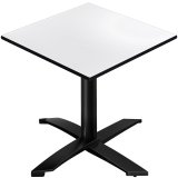 CPTG | Bistro Tisch | B:T:H 70 x 70 x 76 cm | Weiß / Aluminium Schwarz | Zusatzgewicht