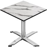CPTG | Table de bistro | L:P:H 70 x 70 x 76 cm | Marbre blanc / Aluminium | Poids additionnel
