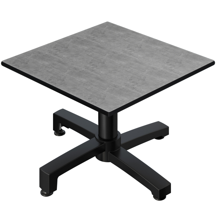 CPBC | Compact Loungetisch | B:T:H 70 x 70 x 42 cm | Beton / Aluminium Schwarz | Klappbar | Zusatzgewicht
