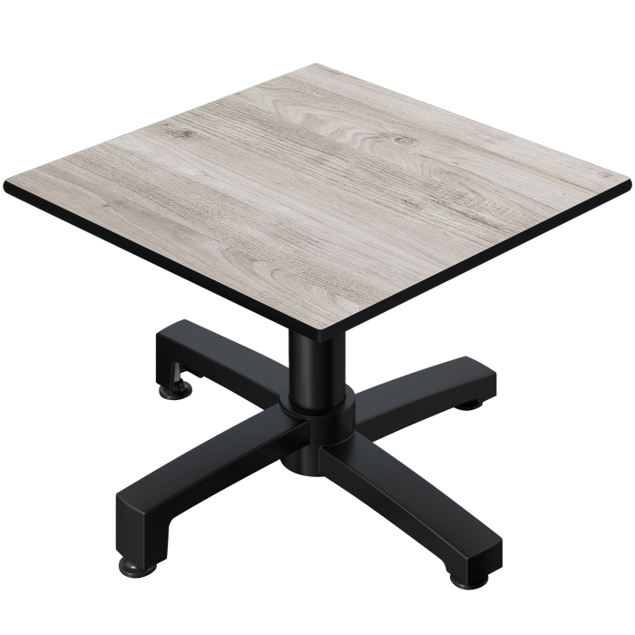 CPBC | Compact Loungetisch | B:T:H 70 x 70 x 42 cm | Eiche-Weiß / Aluminium Schwarz | Zusatzgewicht