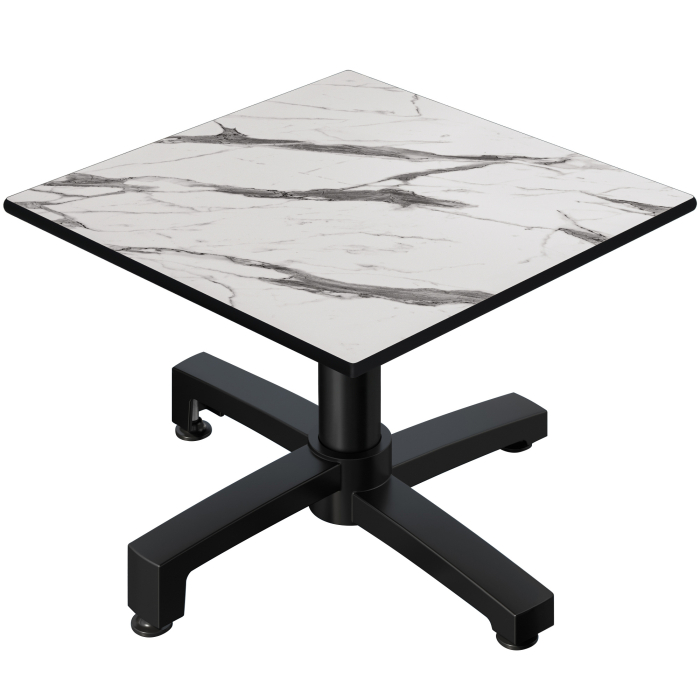 CPBC | Compact Loungetisch | B:T:H 70 x 70 x 42 cm | Weiß Marmor / Aluminium | Zusatzgewicht