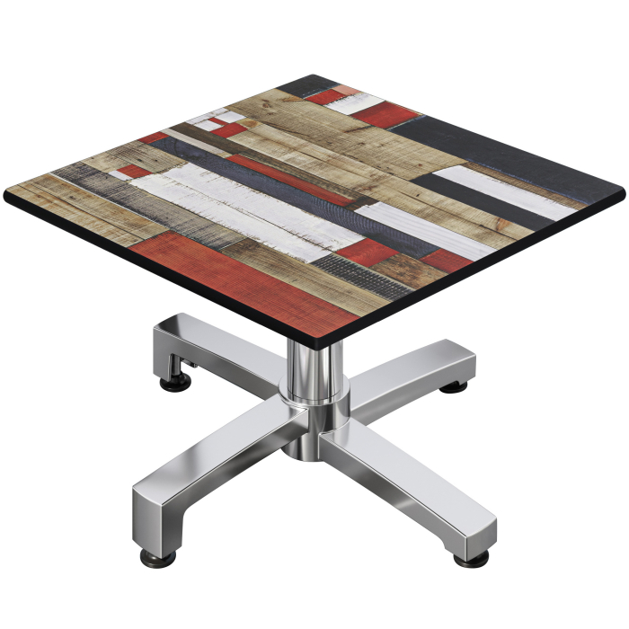 CPBC | Tavolo da salotto compatto | L:P:H 60 x 60 x 42 cm | Colore vintage / Alluminio | Pieghevole | Peso aggiuntivo