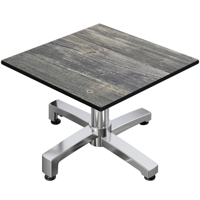 CPBC | Table de salon Compact | L:P:H 60 x 60 x 42 cm | Pin rustique / Aluminium | Pliable | Poids supplémentaire