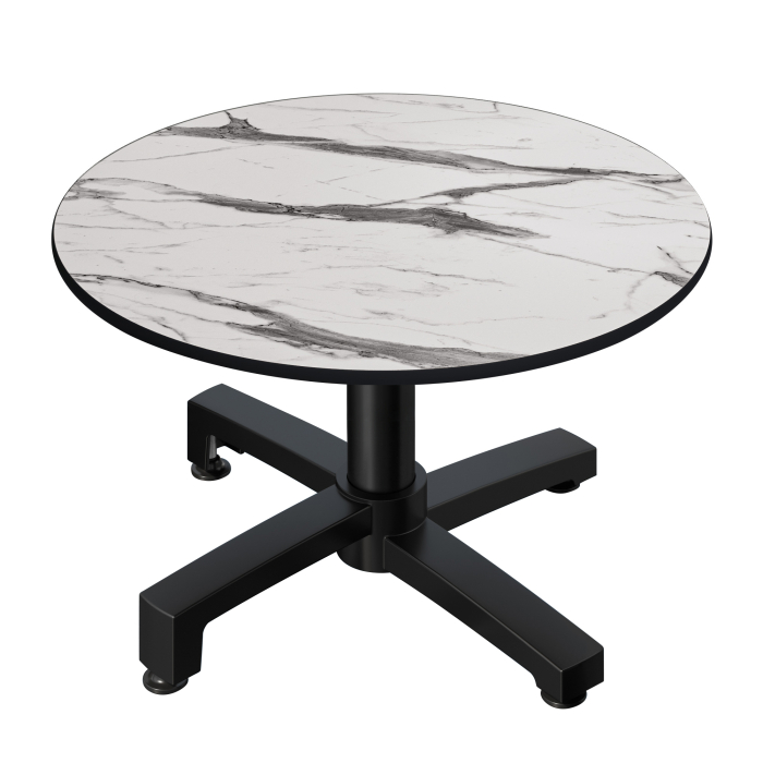 CPBC | Compact Loungetisch | Ø:H 60 x 42 cm | Weiß Marmor / Aluminium | Klappbar | Zusatzgewicht