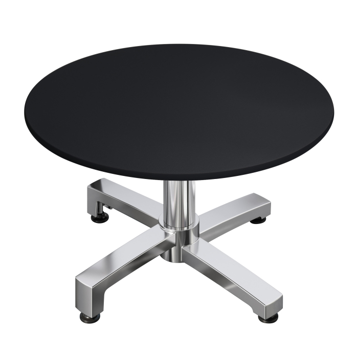 CPBC | Compacte loungetafel | Ø:H 70 x 42 cm | Zwart / Aluminium | Opvouwbaar | Extra gewicht