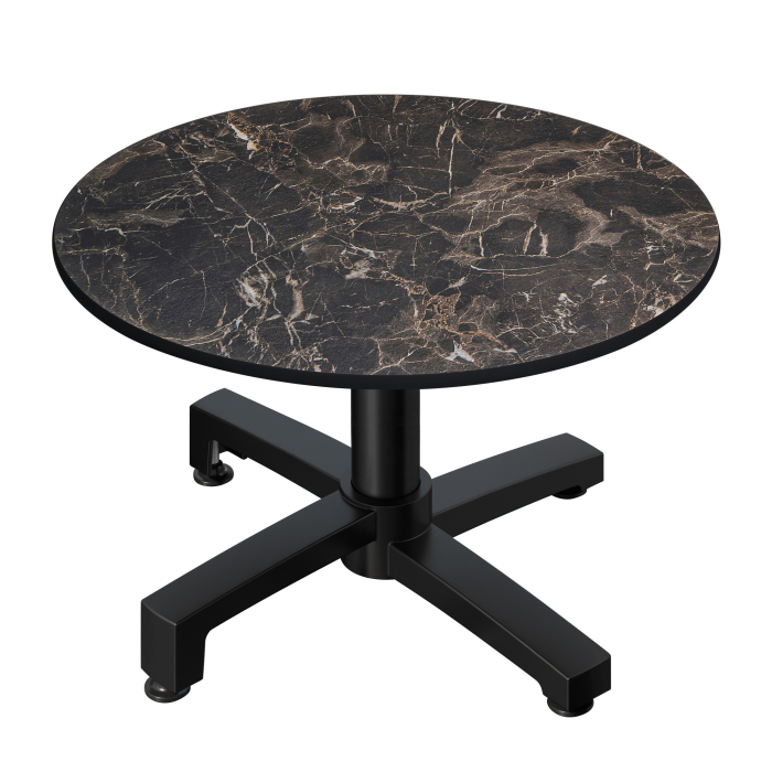 CPBC | Kompaktowy stół do salonu | Ø:H 70 x 42 cm | Marmur cappuccino / aluminium czarny | Składany | Dodatkowa waga
