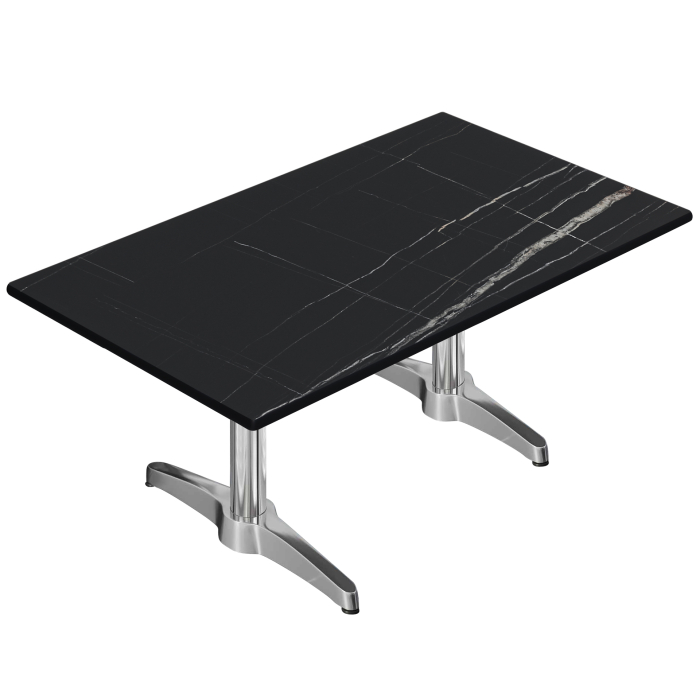 CPBL | Kompakt loungebord | B:D:H 120 x 70 x 42 cm | sort marmor / aluminium | ekstra vægt