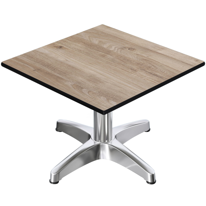 CPBL | Kompakt salongbord | B:D:H 70 x 70 x 42 cm | Eik / aluminium | Sammenleggbar | Ekstra vekt