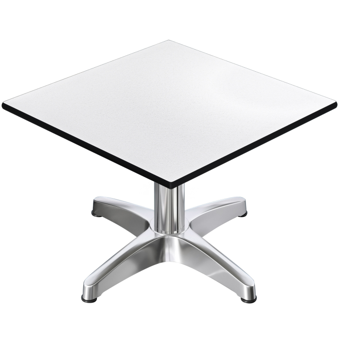 CPBL | Kompakt loungebord | B:D:H 70 x 70 x 42 cm | Hvid/Aluminium | Sammenklappeligt | Ekstra vægt