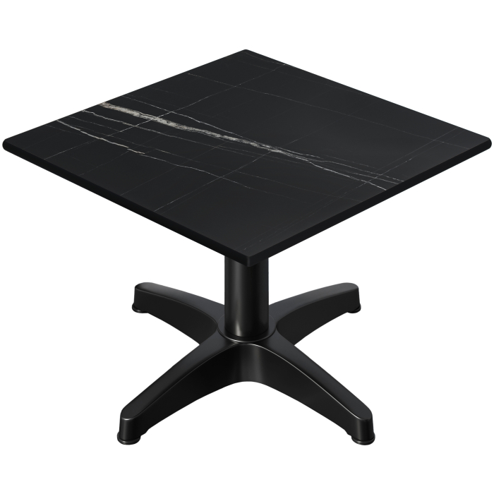 CPBL | Kompakt salongbord | B:D:H 70 x 70 x 42 cm | Svart Marmor / Aluminium Svart | Sammenleggbar | Ekstra vekt