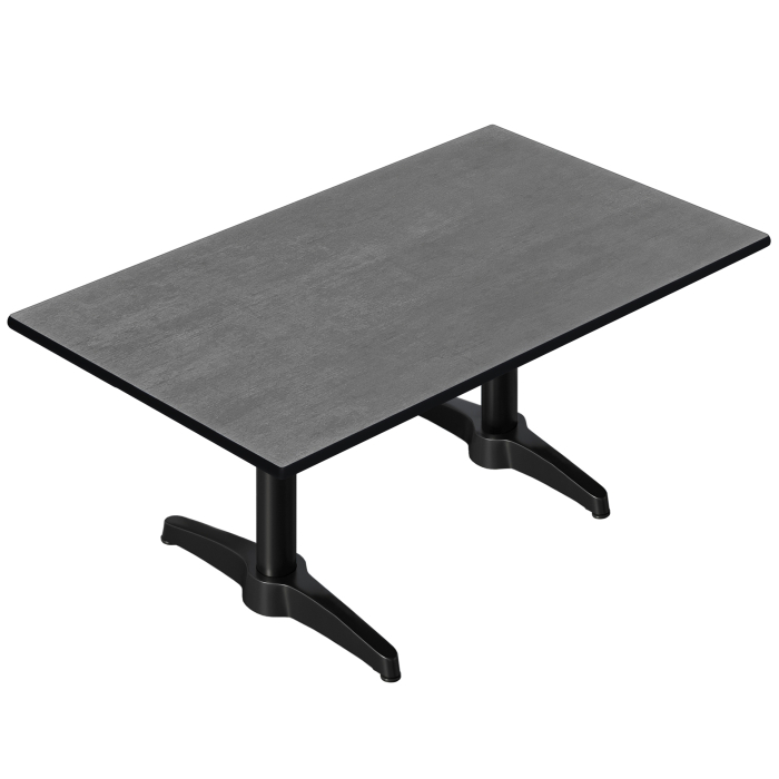 CPBL | Compact Loungetisch | B:T:H 120 x 70 x 42 cm | Anthrazit / Aluminium Schwarz | Zusatzgewicht