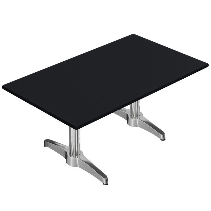 CPBL | Compact Loungetisch | B:T:H 120 x 70 x 42 cm | Schwarz / Aluminium | Zusatzgewicht