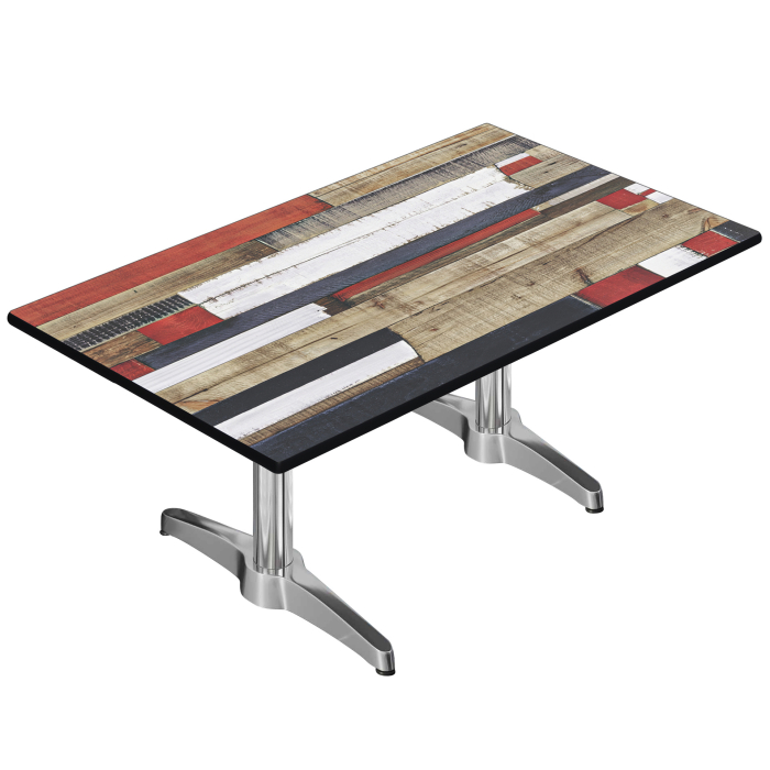 CPBL | Compact Loungetisch | B:T:H 120 x 70 x 42 cm | Vintage Bunt / Aluminium | Zusatzgewicht