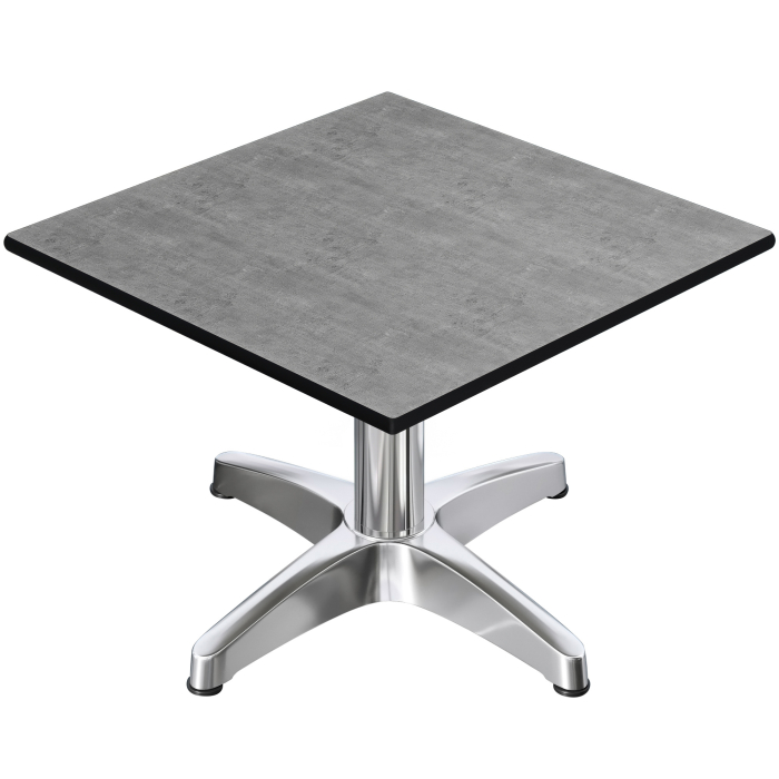 CPBL | Mesa de salón compacta | An:Pr:Al 70 x 70 x 42 cm | hormigón / aluminio | plegable | peso adicional