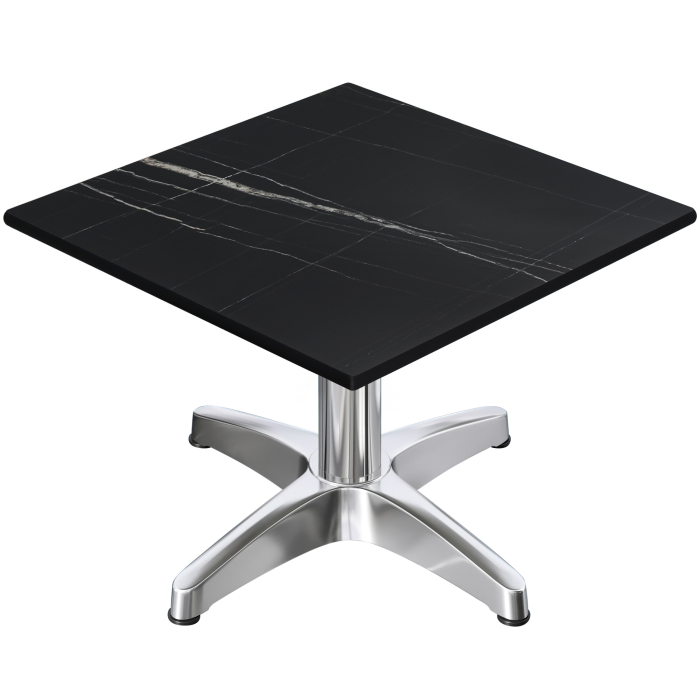 CPBL | Mesa de salón compacta | An:Pr:Al 70 x 70 x 42 cm | mármol negro / aluminio | peso adicional