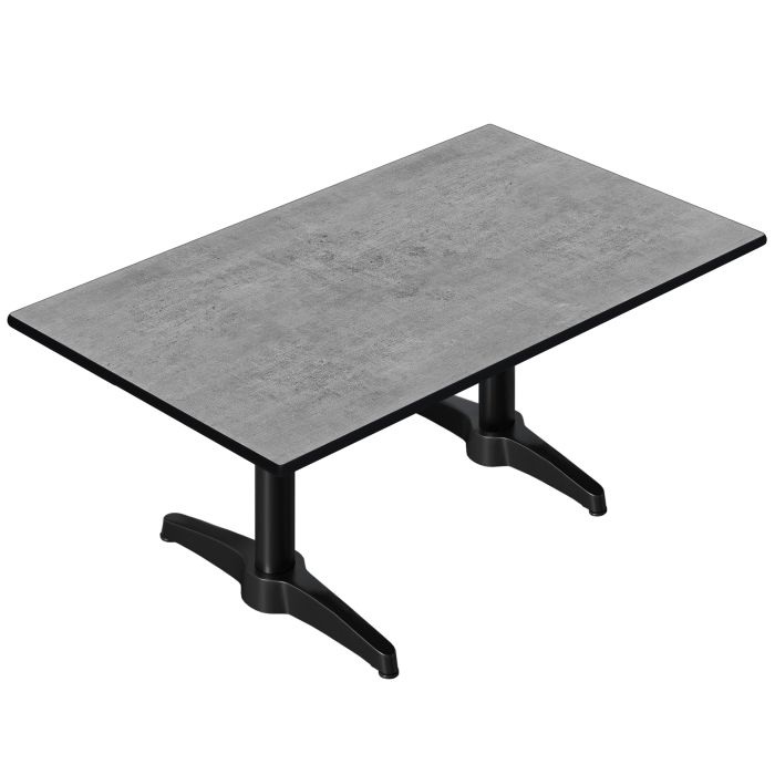 CPBL | Tavolo lounge compatto | L:P:H 120 x 70 x 42 cm | cemento / alluminio nero | peso aggiuntivo