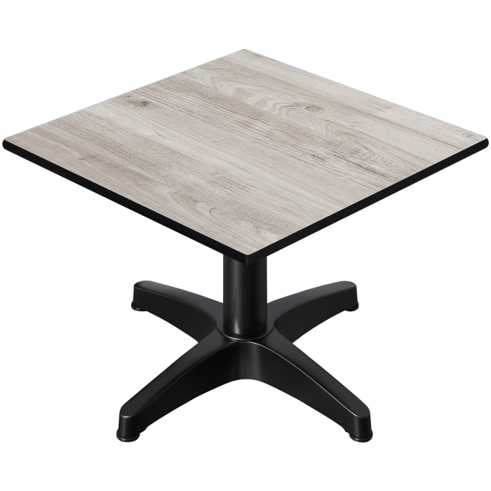 CPBL | Tavolo da salotto compatto | L:P:H 70 x 70 x 42 cm | Rovere bianco / Alluminio nero | Pieghevole | Peso aggiuntivo