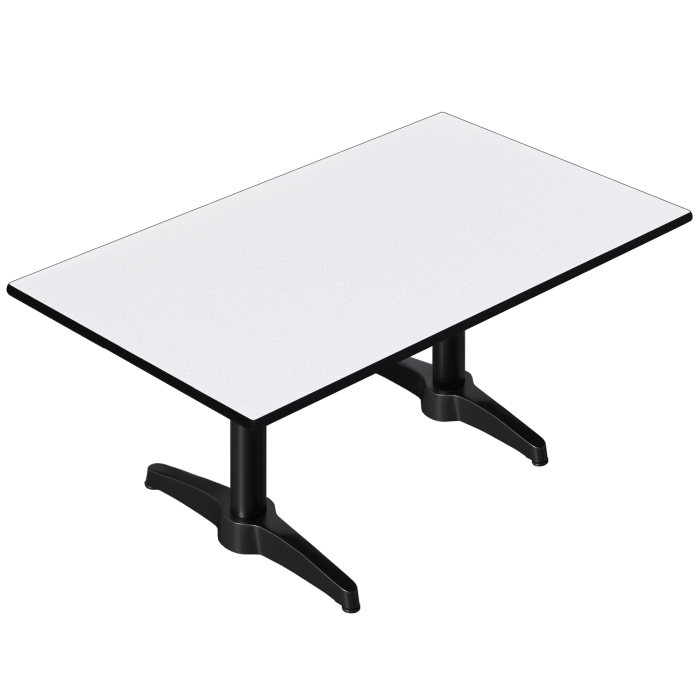 CPBL | Table de salon Compact | L:P:H 120 x 70 x 42 cm | Blanc / Aluminium noir | Poids supplémentaire