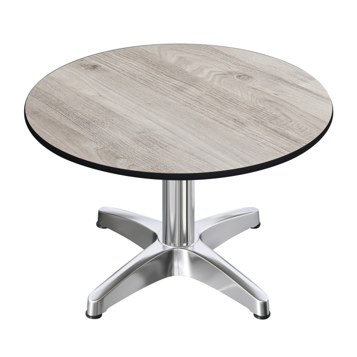 CPBL | Kompakt salongbord | Ø:H 60 x 42 cm | Hvit eik / aluminium | Sammenleggbar | Ekstra vekt