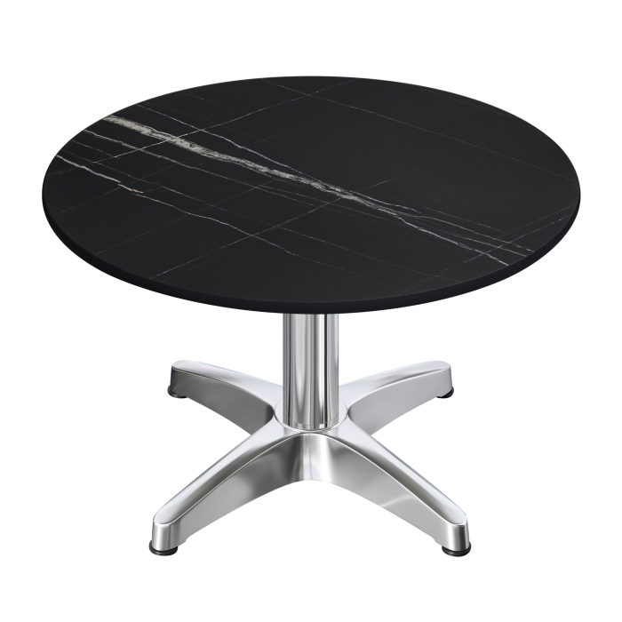 CPBL | Kompaktowy stolik do salonu | Ø:H 60 x 42 cm | czarny marmur / aluminium | dodatkowa waga
