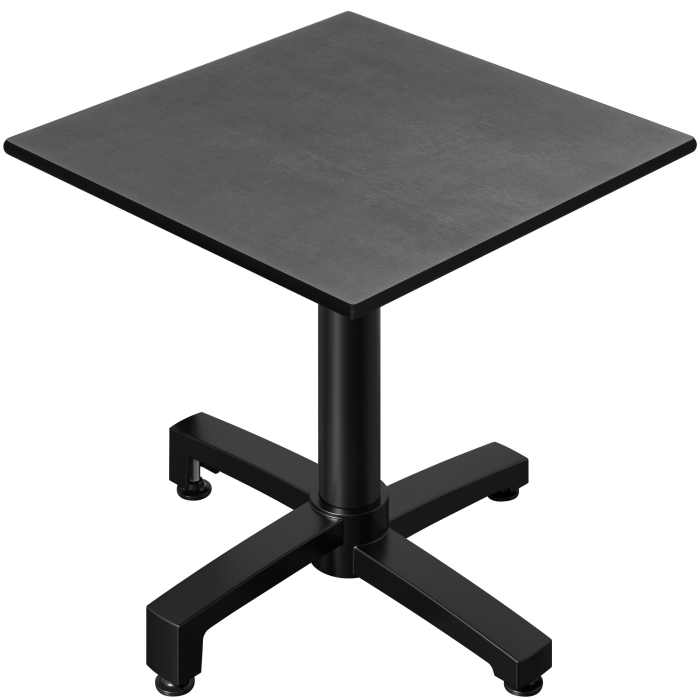 CPBC | HPL Bistrobord | B:D:H 60 x 60 x 78 cm | Antracit / Aluminiumsvart | Fällbart + extra vikt | Fyrkantigt