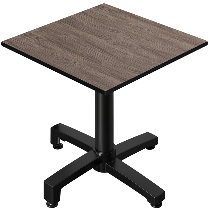 CPBC | HPL Bistro Table | B:D:H 60 x 60 x 78 cm | Wenge / Aluminium | Sammenklappelig + ekstra vægt | Firkantet