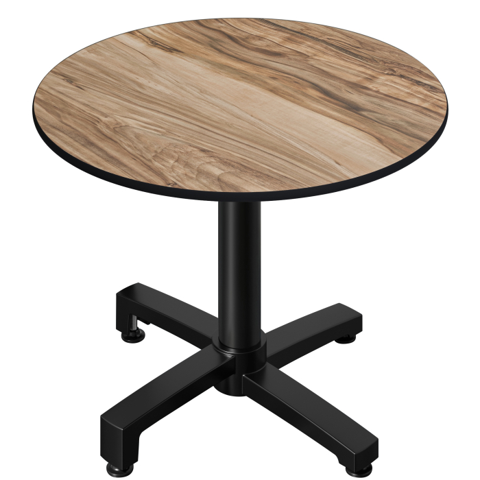 CPBC | Mesa Bistro HPL | Ø:H 60 x 78 cm | Sheesham / Aluminio | Plegable + peso adicional | Redonda