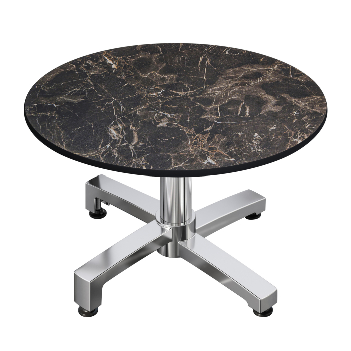CPBC | Compact Loungepöytä | Ø:H 70 x 42 cm | Cappuccino-marmoria / Alumiini | Taitettava | Lisäpaino