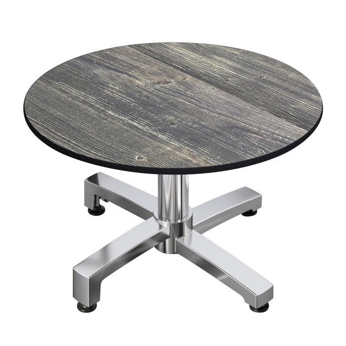CPBC | Compact Loungetisch | Ø:H 60 x 42 cm | Rustikal Kiefer / Aluminium | Klappbar | Zusatzgewicht