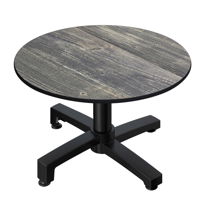 CPBC | Compact Loungetisch | Ø:H 70 x 42 cm | Rustikal Kiefer / Aluminium | Klappbar | Zusatzgewicht
