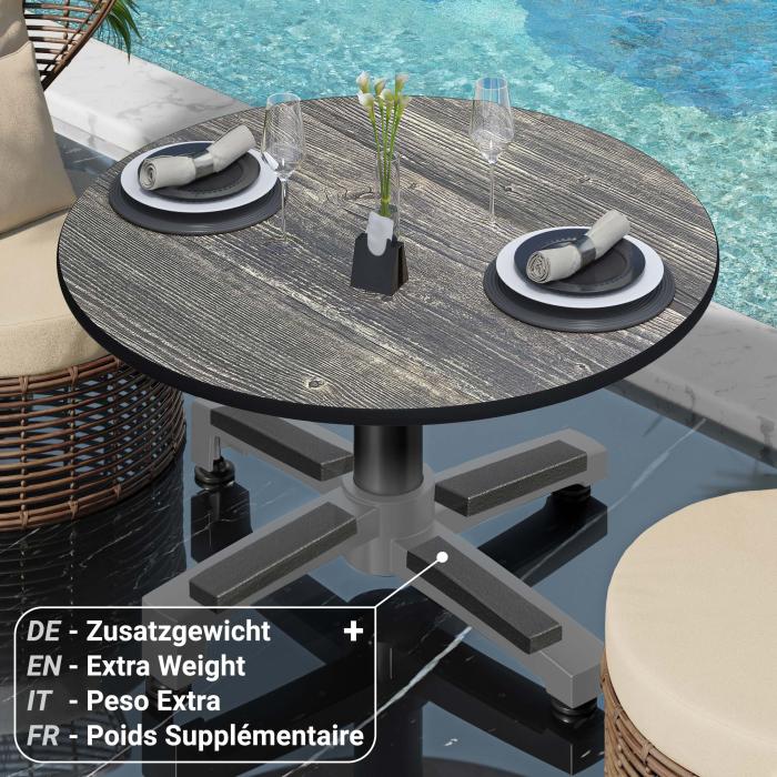 CPBC | Kompakt salongbord | Ø:H 70 x 42 cm | Rustikk furu / aluminium | Ekstra vekt