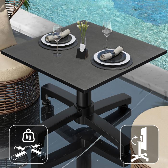 CPBC | Compact lounge table | W:D:H 70 x 70 x 42 cm | anthracite / aluminium black | folding | additional weight CPBC | Compact lounge table | W:D:H 70 x 70 x 42 cm | anthracite / aluminium black | folding | additional weight