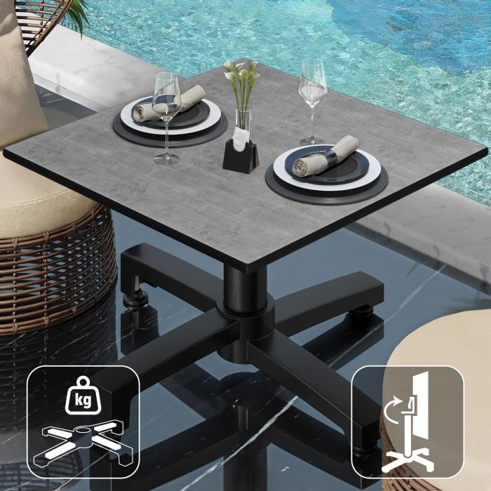 CPBC | Compact lounge table | W:D:H 70 x 70 x 42 cm | concrete / aluminium black | folding | additional weight CPBC | Compact lounge table | W:D:H 70 x 70 x 42 cm | concrete / aluminium black | folding | additional weight