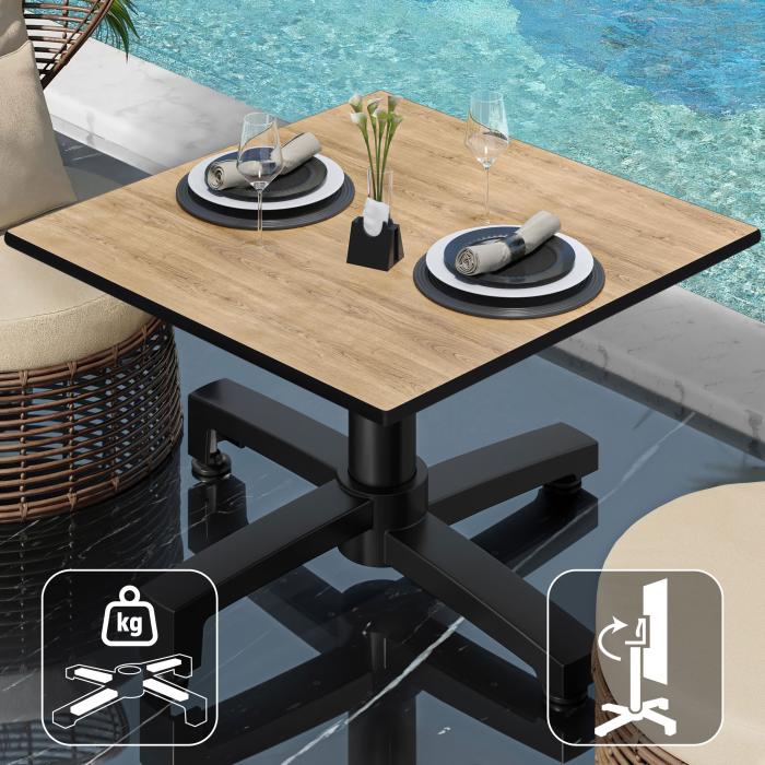 CPBC | Compact lounge table | B:D:H 70 x 70 x 42 cm | ek / aluminium | fällbart | extra vikt CPBC | Compact lounge table | B:D:H 70 x 70 x 42 cm | ek / aluminium | fällbart | extra vikt