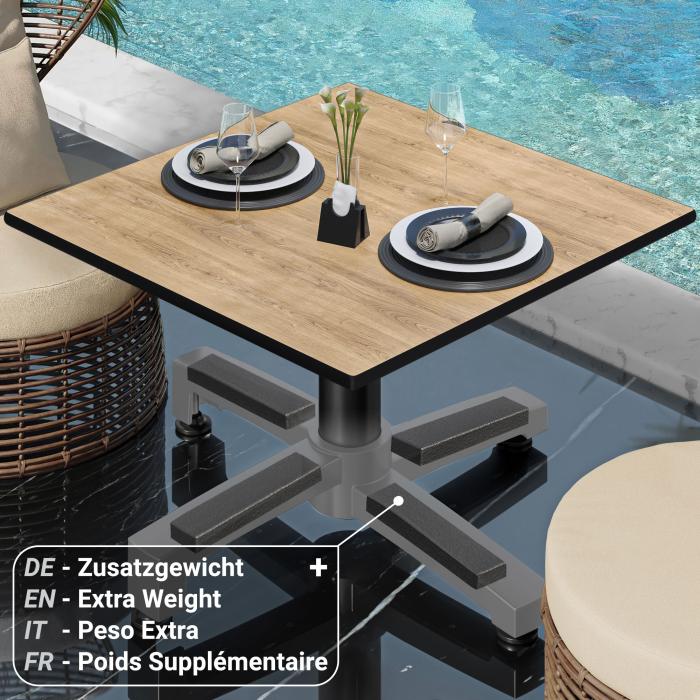 CPBC | Compact lounge table | B:D:H 70 x 70 x 42 cm | ek / aluminium | fällbart | extra vikt CPBC | Compact lounge table | B:D:H 70 x 70 x 42 cm | ek / aluminium | fällbart | extra vikt