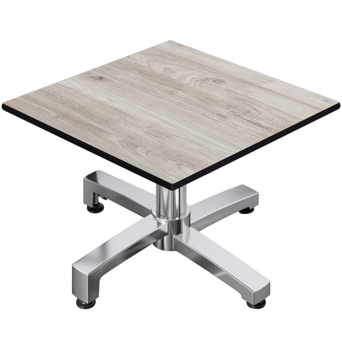 CPBC | Kompakt loungetabell | B: L: H 70 x 70 x 42 cm | Ek-White / Aluminium | Hopfällbar | Tilläggsvikt